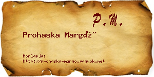 Prohaska Margó névjegykártya
